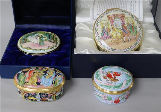 Four Halcyon Days enamel musical bonbonnieres;